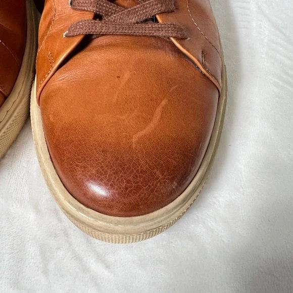 Allen Edmonds CourtsideMens 11 D Brown Leather Lace Up Sneakers